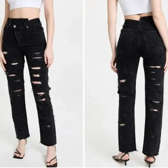 Agolde Criss Cross Straight Jeans Feverish - Picture 1 of 9